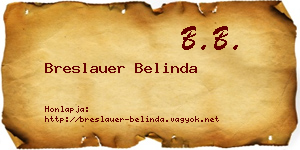 Breslauer Belinda névjegykártya